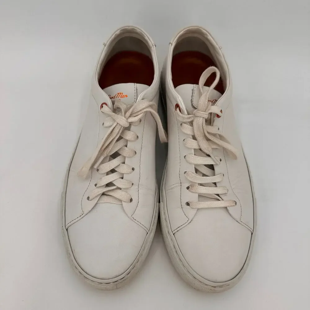 Good Man Brand Men's White Edge Leather Sneakers Size 7.5